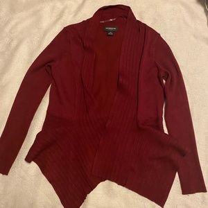 Liz Claiborne Open Burgundy Cardigan